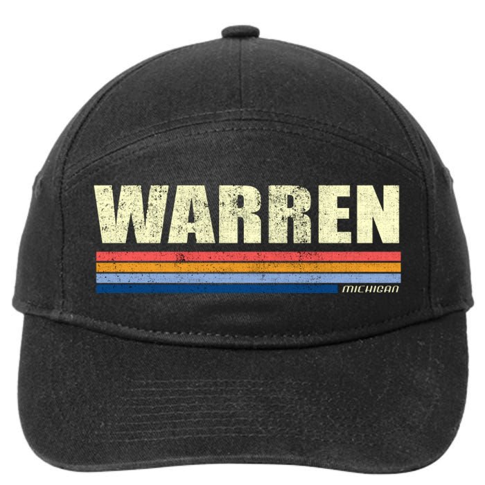 Warren Michigan Retro Style 1980's Logo 7-Panel Snapback Hat