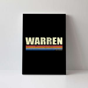 Warren Michigan Retro Style 1980's Logo Canvas