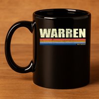 Warren Michigan Retro Style 1980's Logo 11oz C Handle Ceramic Mug