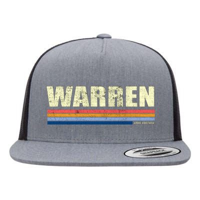 Warren Michigan Retro Style 1980's Logo Flat Bill Trucker Hat