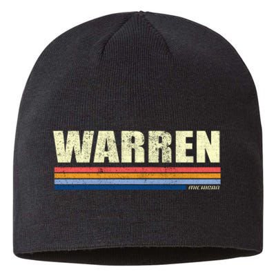 Warren Michigan Retro Style 1980's Logo Sustainable Beanie