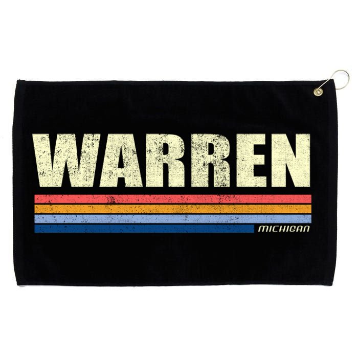 Warren Michigan Retro Style 1980's Logo Grommeted Golf Towel