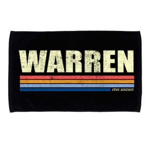 Warren Michigan Retro Style 1980's Logo Microfiber Hand Towel