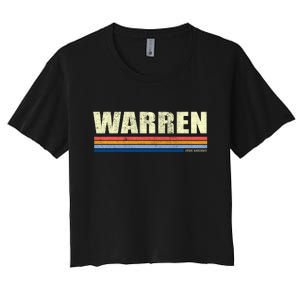 Warren Michigan Retro Style 1980's Logo Women's Crop Top Tee