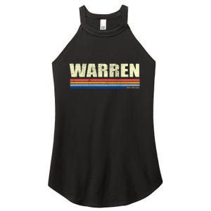 Warren Michigan Retro Style 1980's Logo Women's Perfect Tri Rocker Tank