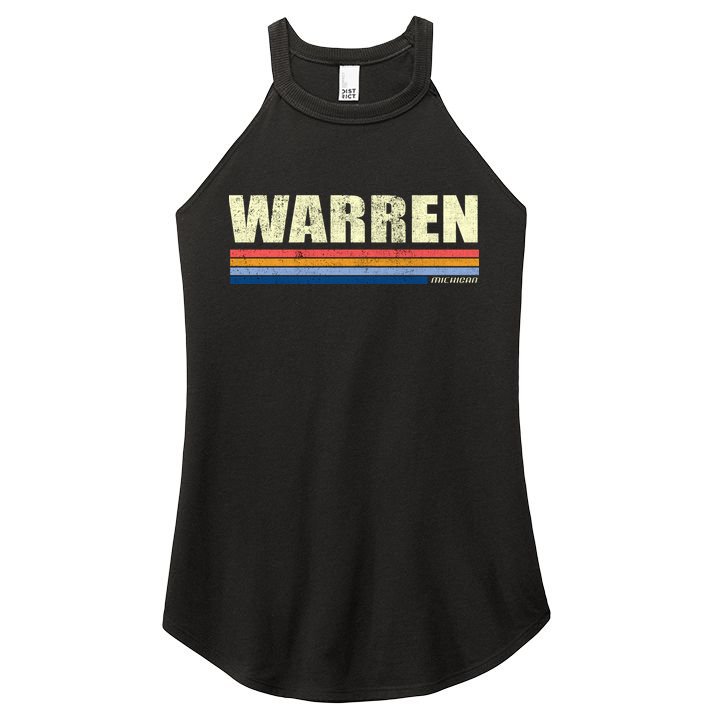 Warren Michigan Retro Style 1980's Logo Women's Perfect Tri Rocker Tank