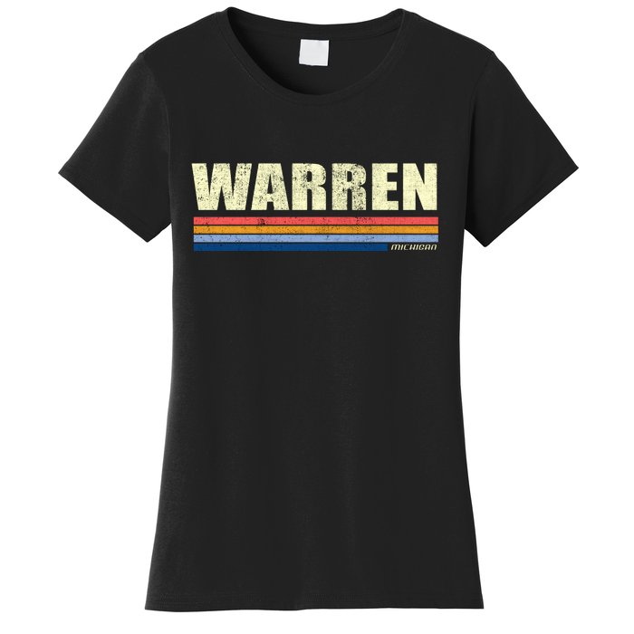 Warren Michigan Retro Style 1980's Logo Women's T-Shirt