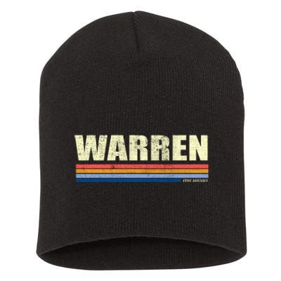 Warren Michigan Retro Style 1980's Logo Short Acrylic Beanie