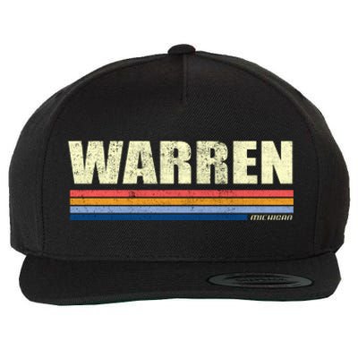 Warren Michigan Retro Style 1980's Logo Wool Snapback Cap