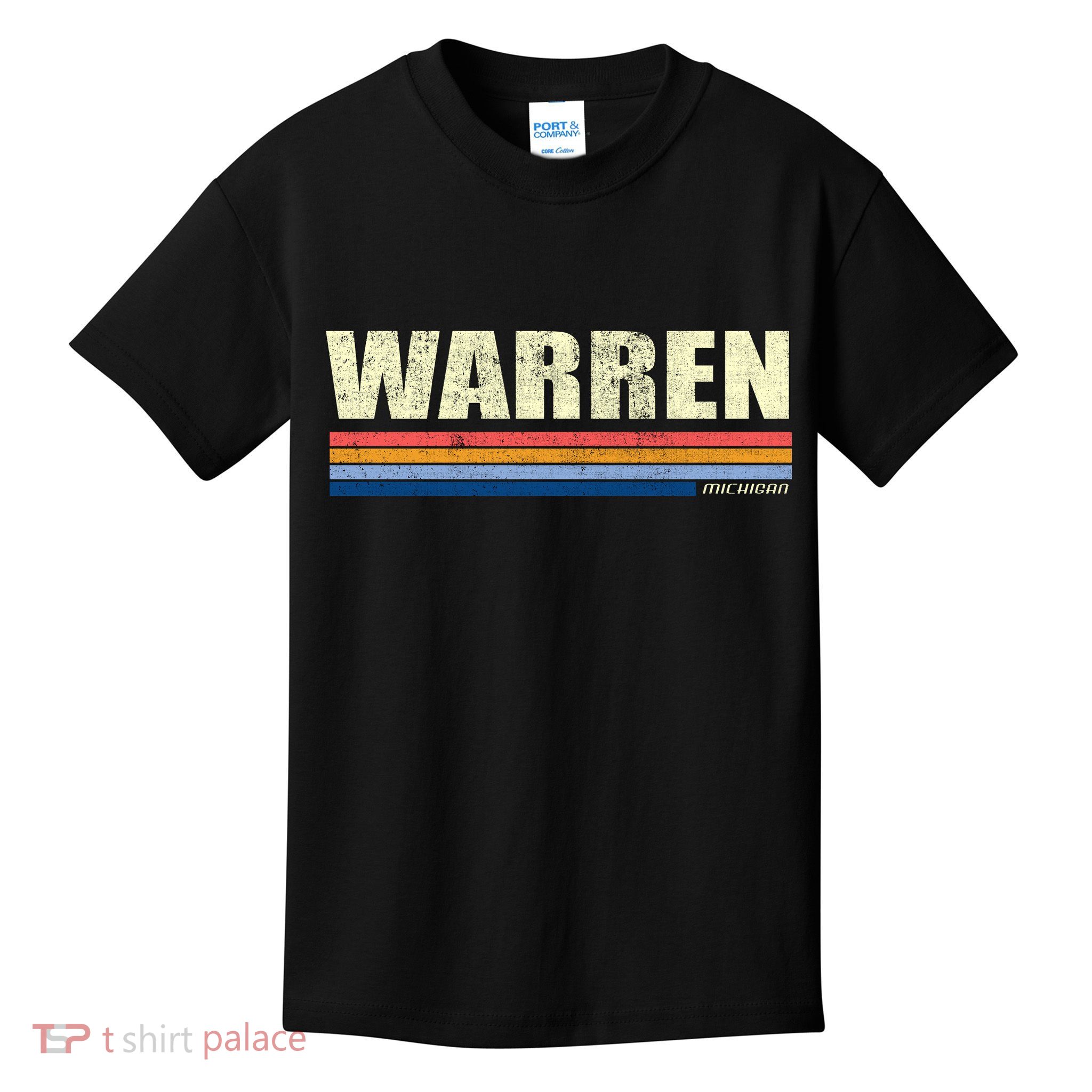 Warren Michigan Retro Style 1980's Logo Kids T-Shirt