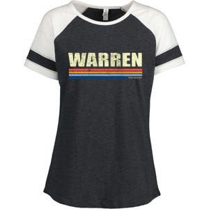 Warren Michigan Retro Style 1980's Logo Enza Ladies Jersey Colorblock Tee