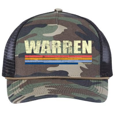 Warren Michigan Retro Style 1980's Logo Retro Rope Trucker Hat Cap