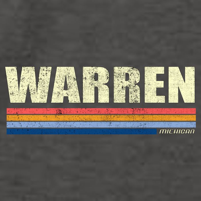 Warren Michigan Retro Style 1980's Logo Vector Backpack