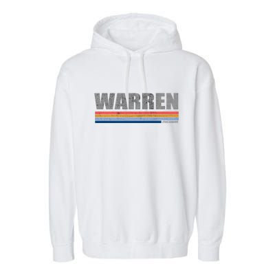 Warren Michigan Retro Style 1980's Logo Garment-Dyed Fleece Hoodie