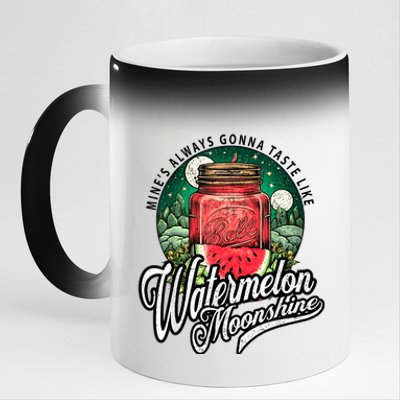 Watermelon Moonshine Retro Country Music 11oz Black Color Changing Mug