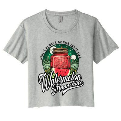 Watermelon Moonshine Retro Country Music Women's Crop Top Tee