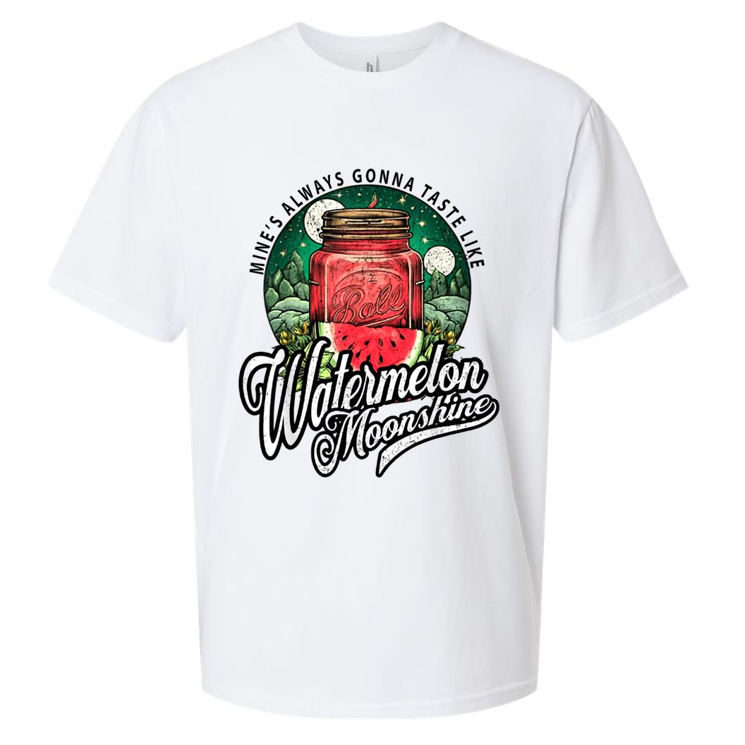 Watermelon Moonshine Retro Country Music Sueded Cloud Jersey T-Shirt