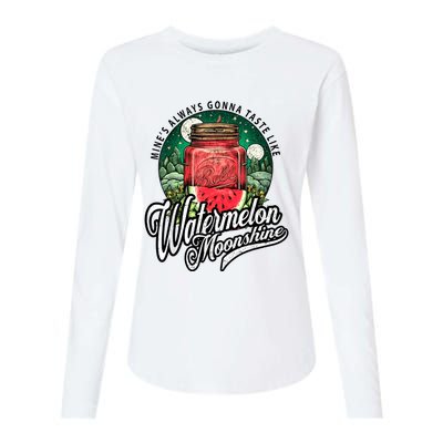 Watermelon Moonshine Retro Country Music Womens Cotton Relaxed Long Sleeve T-Shirt