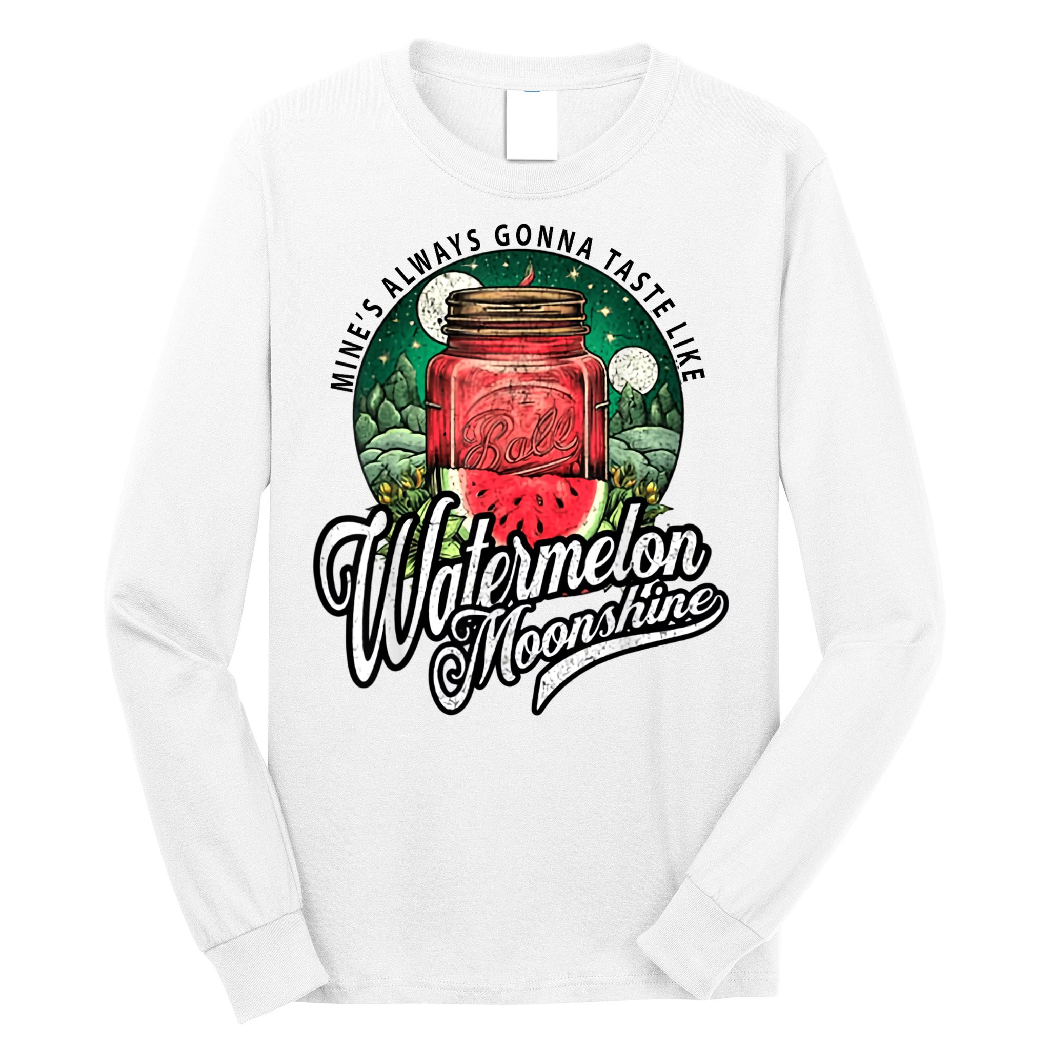 Watermelon Moonshine Retro Country Music Long Sleeve Shirt