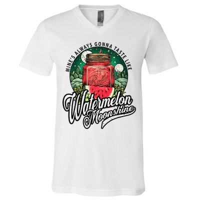 Watermelon Moonshine Retro Country Music V-Neck T-Shirt