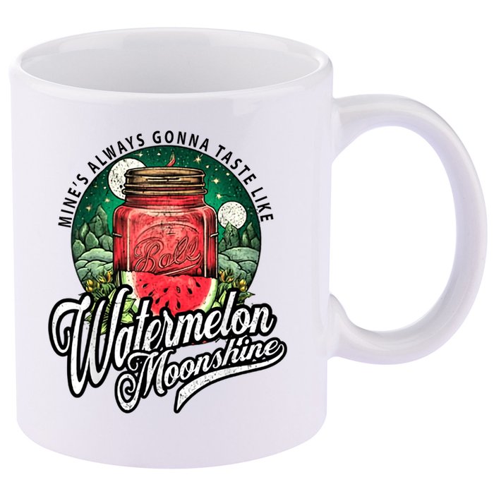 Watermelon Moonshine Retro Country Music 11oz C Handle Ceramic Mug