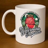 Watermelon Moonshine Retro Country Music 11oz C Handle Ceramic Mug
