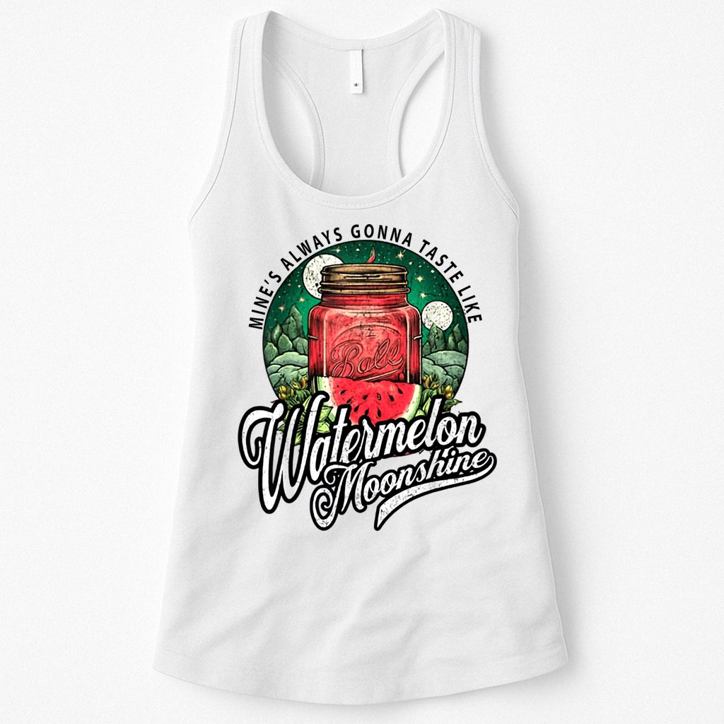 Watermelon Moonshine Retro Country Music Womens Tank Top