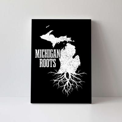 Womens Michigan Roots Vintage Pride State Map Gift Canvas