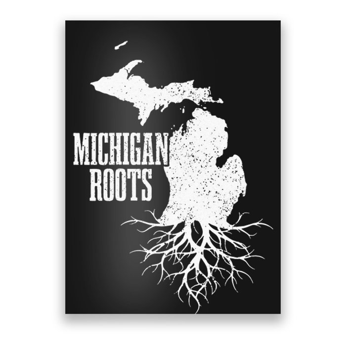 Womens Michigan Roots Vintage Pride State Map Gift Poster