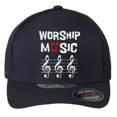 Worship Music Religious Faith Celebration Flexfit Unipanel Trucker Cap