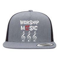 Worship Music Religious Faith Celebration Flat Bill Trucker Hat