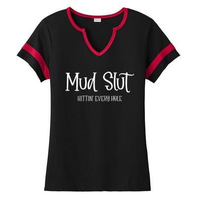 Womens Mud Run Race Team 4x4 Offroading ATV Mud Slut Ladies Halftime Notch Neck Tee