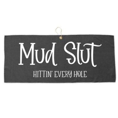 Womens Mud Run Race Team 4x4 Offroading ATV Mud Slut Large Microfiber Waffle Golf Towel