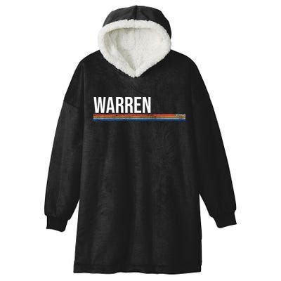 Warren Michigan Retro Logo Hooded Wearable Blanket