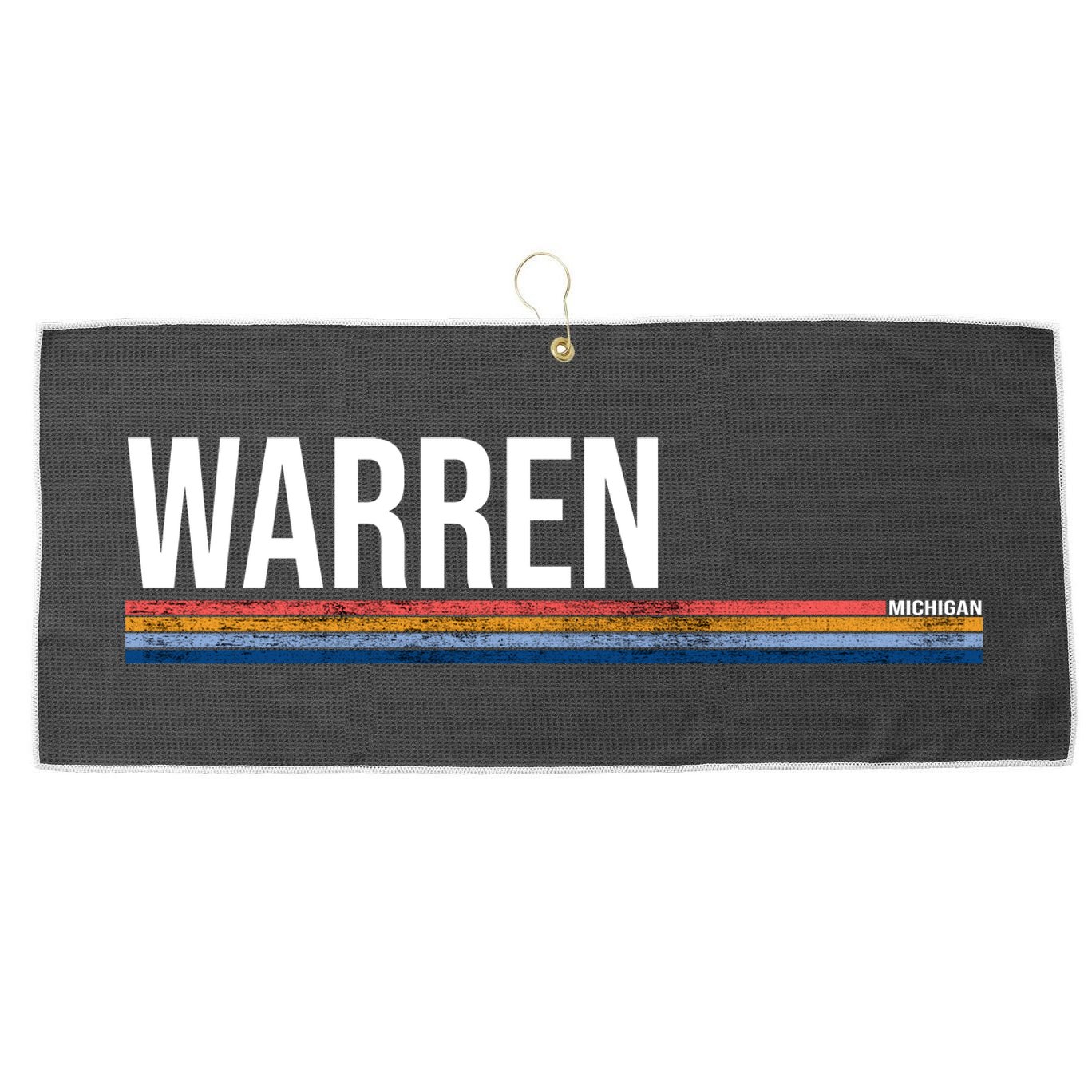 Warren Michigan Retro Logo Large Microfiber Waffle Golf Towel