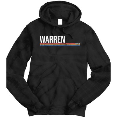 Warren Michigan Retro Logo Tie Dye Hoodie