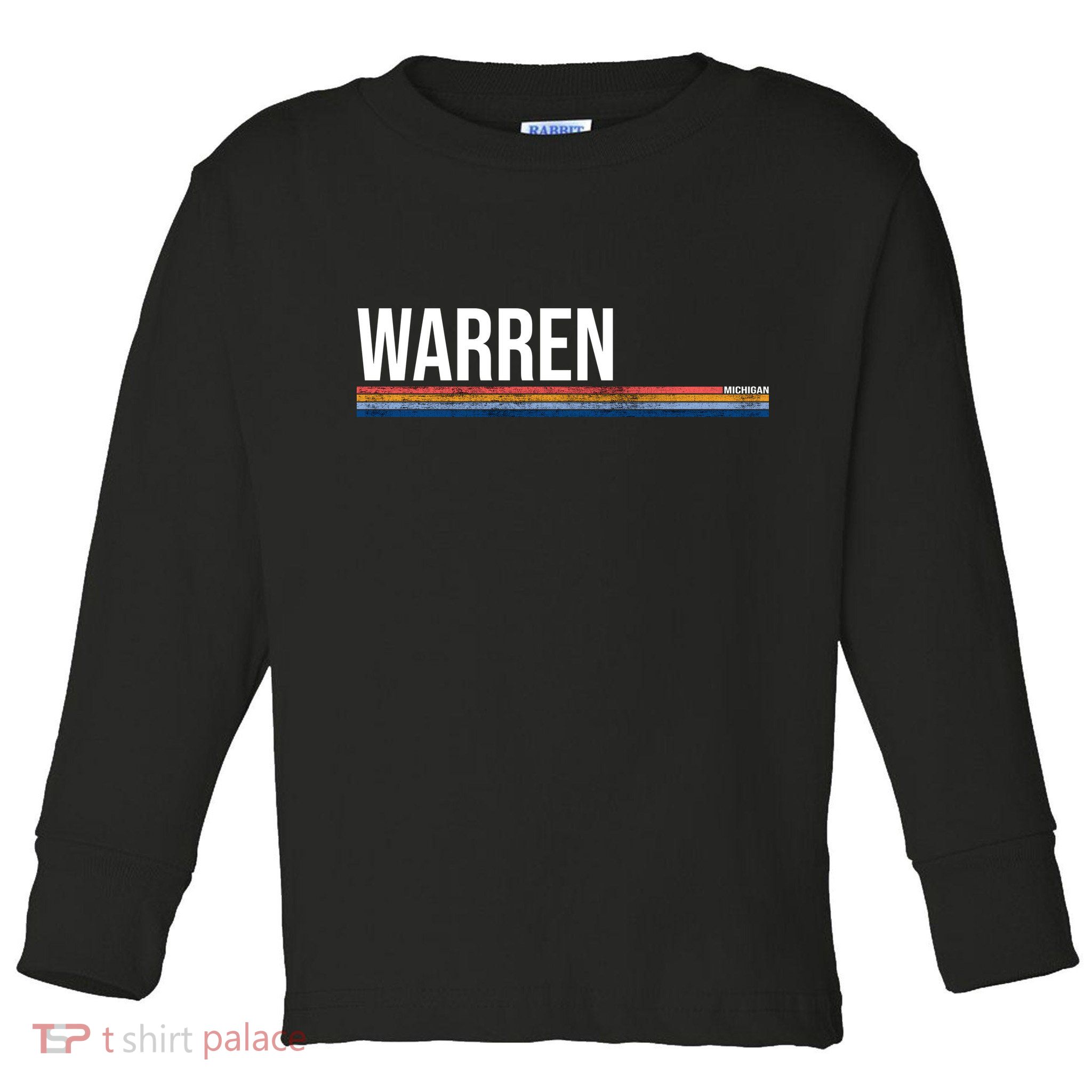 Warren Michigan Retro Logo Toddler Long Sleeve Shirt