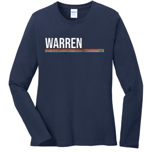 Warren Michigan Retro Logo Ladies Long Sleeve Shirt