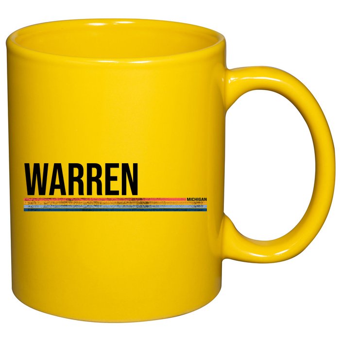 Warren Michigan Retro Logo 11oz C Handle Ceramic Mug