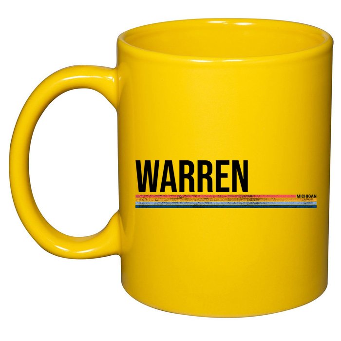 Warren Michigan Retro Logo 11oz C Handle Ceramic Mug