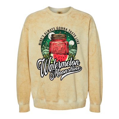 Watermelon Moonshine Retro Country Music Colorblast Crewneck Sweatshirt