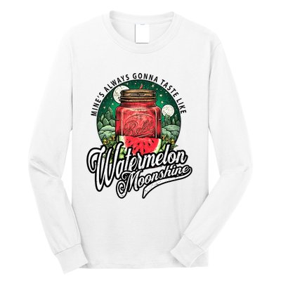 Watermelon Moonshine Retro Country Music Long Sleeve Shirt