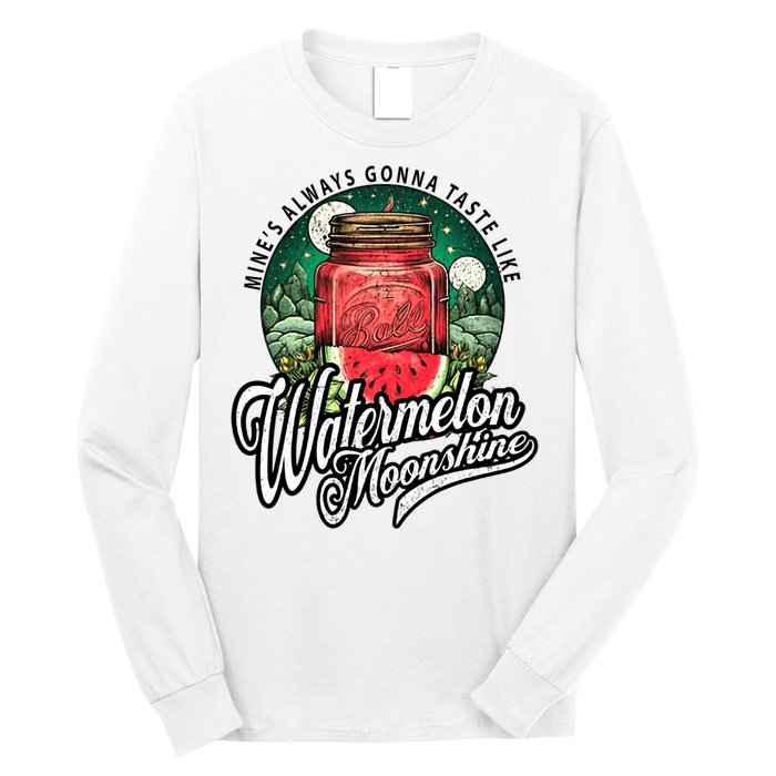 Watermelon Moonshine Retro Country Music Long Sleeve Shirt