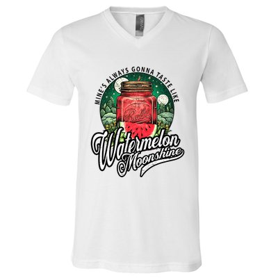 Watermelon Moonshine Retro Country Music V-Neck T-Shirt