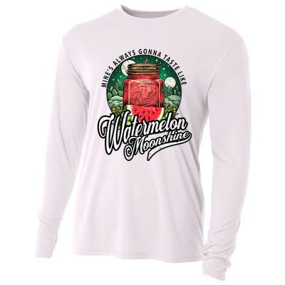 Watermelon Moonshine Retro Country Music Cooling Performance Long Sleeve Crew