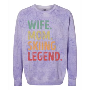 Wife Mom Skiing Legend Cool Gift Colorblast Crewneck Sweatshirt