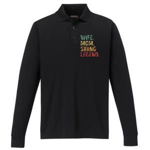 Wife Mom Skiing Legend Cool Gift Performance Long Sleeve Polo