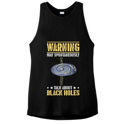 Warning May Spontaneously Talk About Black Holes Ladies PosiCharge Tri-Blend Wicking Tank