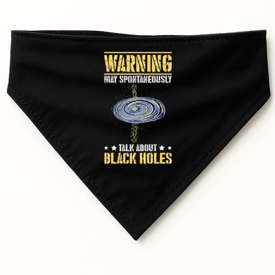 Warning May Spontaneously Talk About Black Holes USA-Made Doggie Bandana