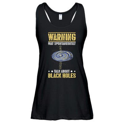 Warning May Spontaneously Talk About Black Holes Ladies Essential Flowy Tank